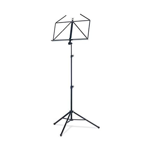 K&M - Konig & Meyer 10065.000.55 Heavy Duty Music Stand - Large Deep Desk - Sturdy Base - Adjustable Height - Compact - Professional Grade for Musicians - German Made - Black