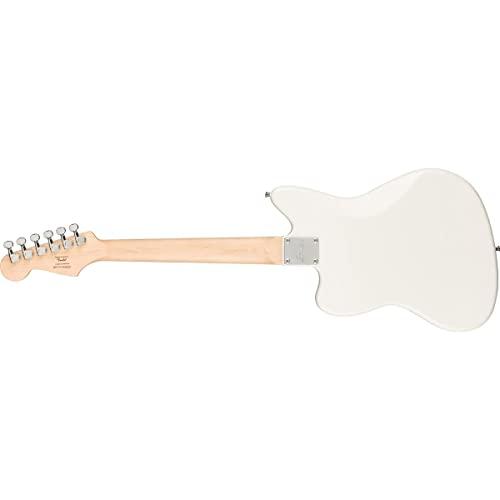 Squier Mini Jazzmaster Electric Guitar, with 2-Year Warranty, Olympic White, Maple Fingerboard