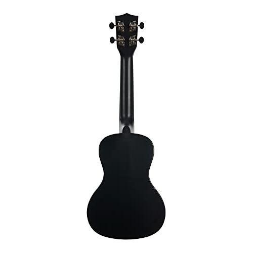 Kala Brand Music Co. The Waterman Beach Collection, 4-String Ukulele, Right, Black Sand, Concert (KA-WMS-BK-C)