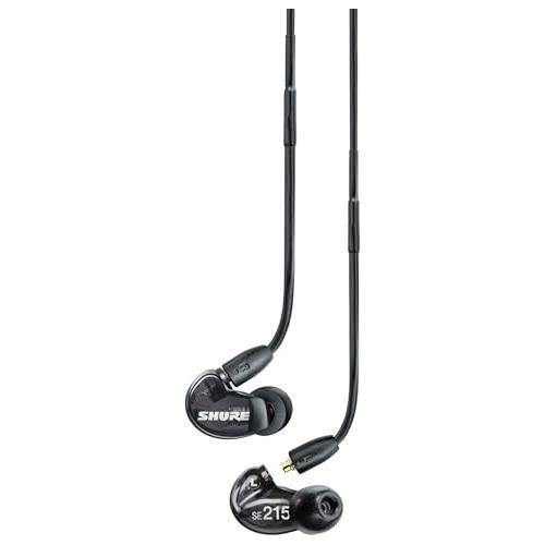 Shure AONIC 215 Wired Sound Isolating Earbuds, Clear Sound, Single Driver, Secure in-Ear Fit, Detachable Cable, Durable Quality, Compatible with Apple & Android Devices - Black