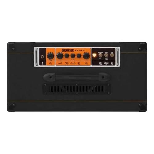 Orange Rocker 32 30W 2x10 Tube Guitar Combo Amplifier, Black Bundle w/Pig Hog Black Woven Instrument Cable, 12-Pack Guitar Picks & Liquid Audio Polishing Cloth