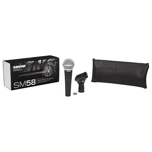 Shure SM58-LC Vocal Microphone with H&A Value Series XLR M to F Professional Microphone Cable - 10'