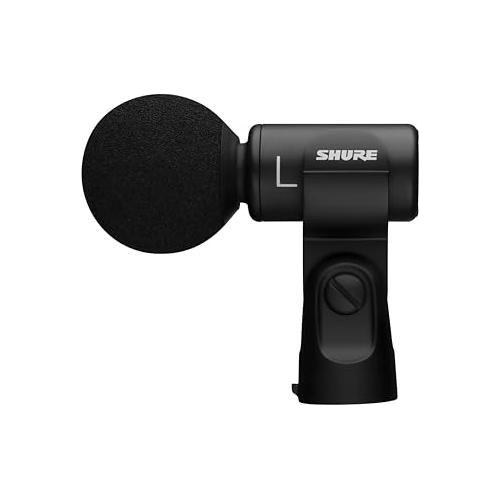 Shure Digital Stereo Condenser Microphone for Apple and Android, with Manfrotto PIXI Tripod, Phone Clamp, Mount, iOS and USB-C Cables for Next-Level Compatibility and Connectivity