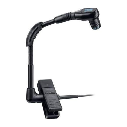 Shure WB98H/C Cardioid TQG Clip-on Gooseneck Microphone, Clamps onto Bell of Wind Instrument or Rim of Percussion Instruments - Black (Wireless Bodypack Transmitter Sold Separately)