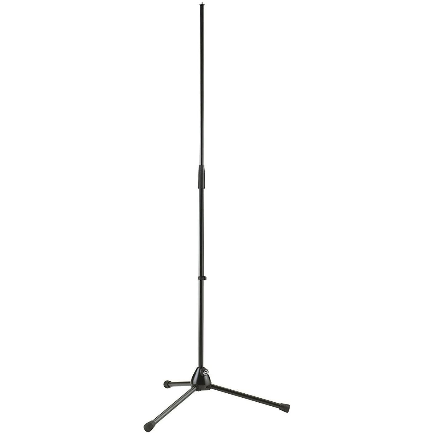 K&M König & Meyer 20130.500.55 Tripod Microphone Stand, Lightweight Base, Sturdy Folding Legs, Adjustable Height Clutch Up To 63”, Storage/Travel Compact Design, Pro Grade, German Made, Black