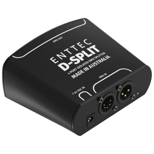 Enttec D-Split 70579 DMX 4 Port Isolated Splitter/Isolator (5-Pin) Bundle w/3-Pin DMX Lighting Cable and Liquid Audio Polishing Cloth