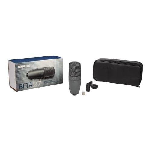 Shure BETA 27 Side-Address Supercardioid Condenser Microphone - Perfect for Instrument and Vocal Applications, Features Switchable Low-Frequency Filter and 3-Layer Internal Pop Filter