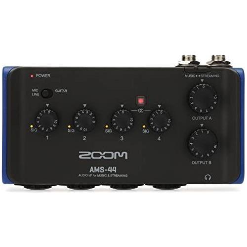 Zoom AMS-44 USB Audio Interface, 4 Inputs, 4 Outputs, Loopback, Direct Monitoring, Bus-Powered, for Recording and Streaming on PC, Mac, iOS, and Android