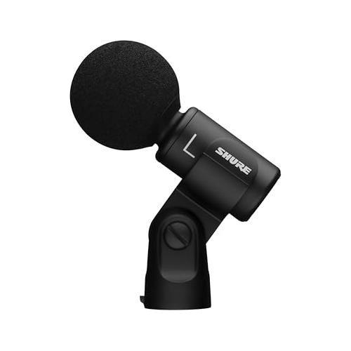 Shure Digital Stereo Condenser Microphone for Apple and Android, with Manfrotto PIXI Tripod, Phone Clamp, Mount, iOS and USB-C Cables for Next-Level Compatibility and Connectivity