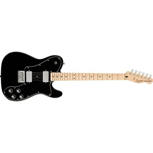 Squier Affinity Series Deluxe Telecaster Electric Guitar, with 2-Year Warranty, Black, Maple Fingerboard