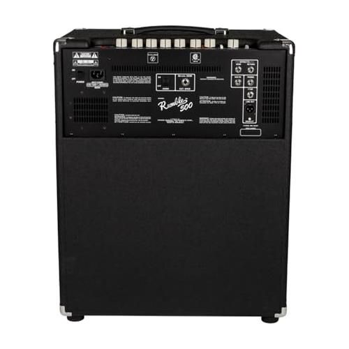 Fender Rumble™ 500 Bass Combo Amplifier, 120V, Black and Silver, 2370600000 Bundle w/Pig Hog PCH10BK “Black Woven” Instrument Cable, 12-Pack Guitar Picks & Liquid Audio Polishing Cloth