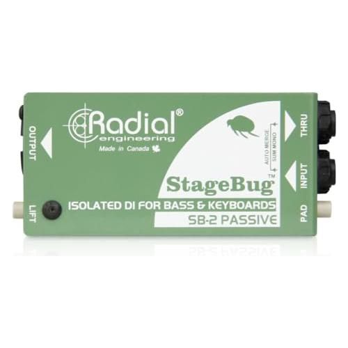 Radial Engineering StageBug SB-2 Compact Passive DI Bundle w/Pig Hog PCH10BK "Black Woven" Instrument Cable and Liquid Audio Polishing Cloth