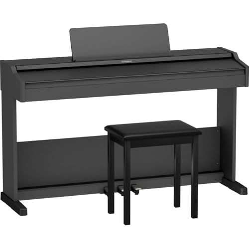 Roland RP107 Digital Compact and Affordable Home Piano with Traditional Upright Styling | Perfect for Beginners |Onboard Bluetooth & More,Black