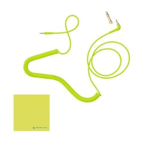 Liquid Audio Aiaiai TMA-2 DJ Professional Modular DJ Headphone Bundle w/Aiaiai C18 Coiled Neon Yellow Cable Polishing Cloth (Neon)