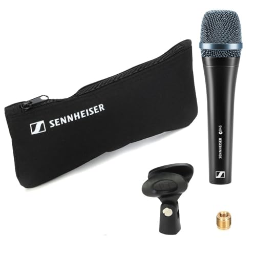 Liquid Audio - Sennheiser E 945 Supercardioid Dynamic Vocal Microphone Bundle w/Pig Hog PHM10 8mm Mic Cable Polishing Cloth