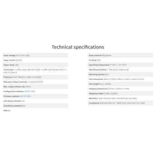 Enttec DMX USB Pro 70304 RDM Lighting Controller Interface