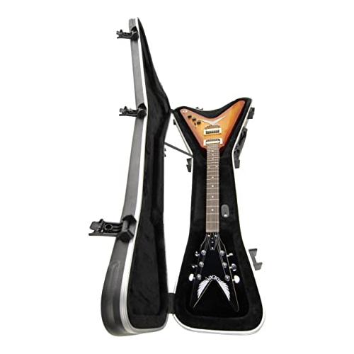 SKB Cases Flying V Type Guitar Hardshell Case with Molded EPS Foam Interior, TSA Latch, and Over-Molded Handle and Accessory Compartment