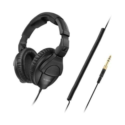 Liquid Audio Sennheiser HD 280 PRO Over-Ear Monitoring Headphones, Black Bundle w/Pig Hog PHX14-25 1/4" Headphone Extension Cable Polishing Cloth