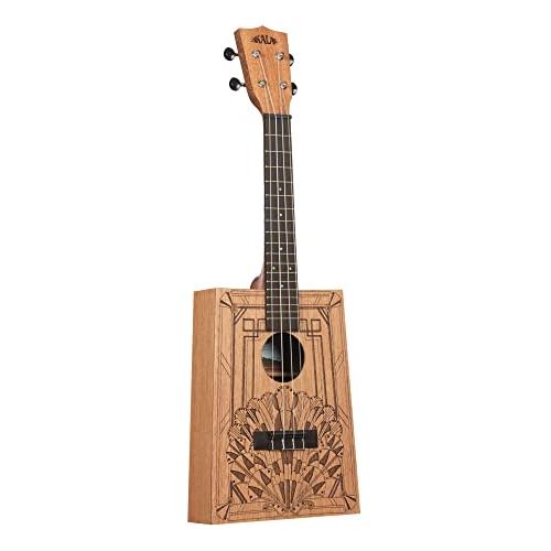 Kala Brand Music Co. Cigar Box Ukulele, 4-String, Right, Natural, Concert (KA-CB-Deco-C-W-Bag)