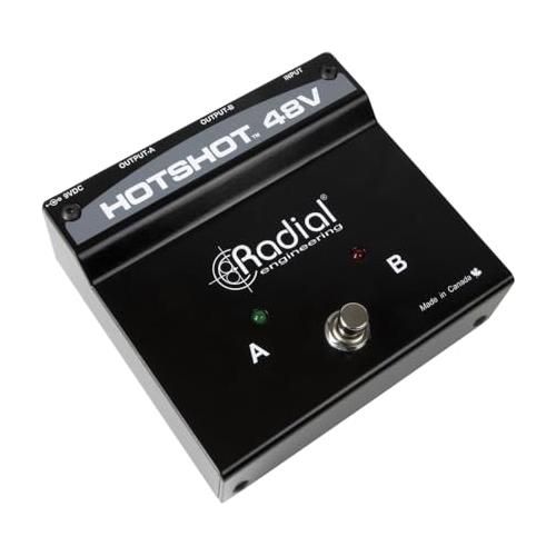 Radial Engineering HotShot 48 Condenser Microphone Switcher Bundle w/Pig Hog PHM10 8mm Mic XLR Cable & Liquid Audio Polishing Cloth