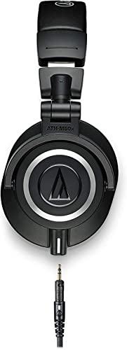 Audio Technica ATH-M50X Professional Studio Monitor Headphones Black Bundle with Pig hog Extension Cable & Liquid Polishing Cloth with Detachable Cable