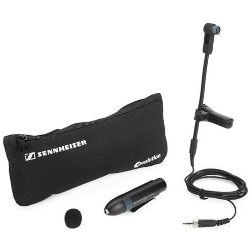 Liquid Audio Sennheiser 908 B Condenser Gooseneck Clip-on Microphone Bundle w/Pig Hog PHM10 8mm Mic Cable Polishing Cloth