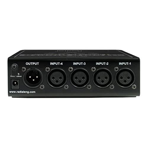 Radial Engineering Gold Digger 4-Channel Mic Selector Straight Wire Distortion-Free Signal Path