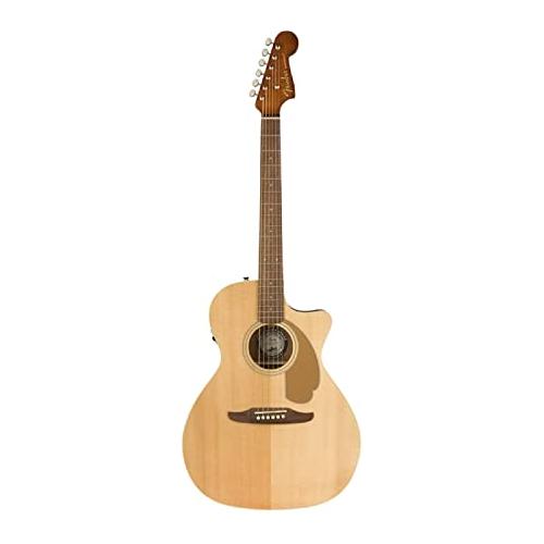 Fender Newporter Player Acoustic Guitar, with 2-Year Warranty, Natural, Walnut Fingerboard