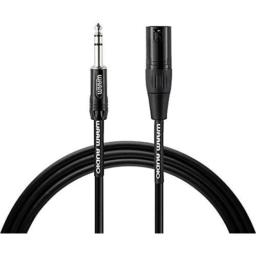 Warm Audio Pro Series XLR Male to TRS Male Cable - 6-foot, Black/Silver, (Pro-XLRm-TRSm-6')