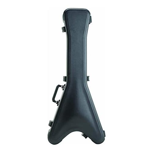 SKB Cases Flying V Type Guitar Hardshell Case with Molded EPS Foam Interior, TSA Latch, and Over-Molded Handle and Accessory Compartment