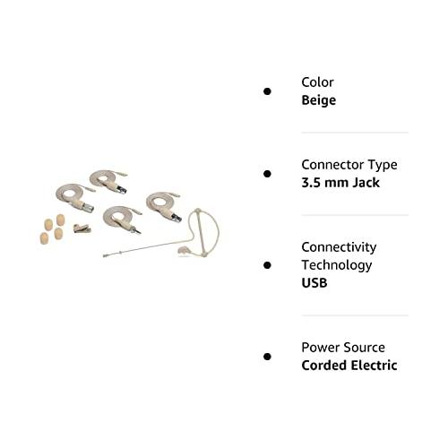 Samson Microphone with Miniature Condenser Capsule and Four Adapter Cables Compatible with Most Popular Wireless Systems