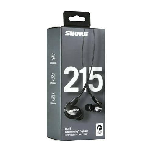 Shure SE215 PRO Wired Earbuds - Professional Sound Isolating Earphones, Clear Sound & Deep Bass, Single Dynamic MicroDriver, Secure Fit in Ear Monitor, Plus Carrying Case & Fit Kit - Clear (SE215-CL)