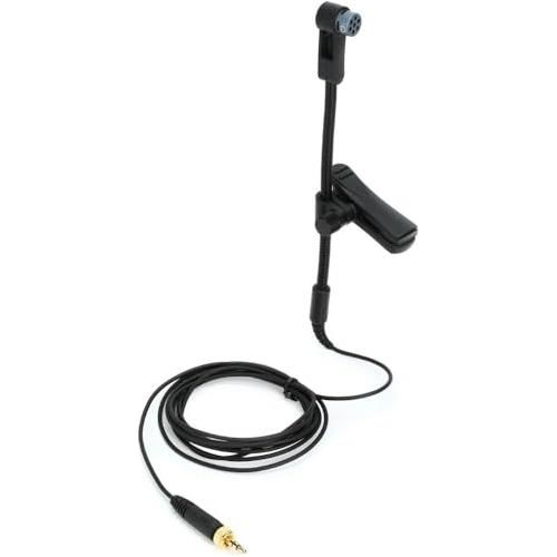 Liquid Audio Sennheiser E 908 B-EW Clip-on Cardioid Condenser Gooseneck Instrument Microphone for Saxophones Bundle w/Pig Hog PHM10 8mm Mic Cable Polishing Cloth