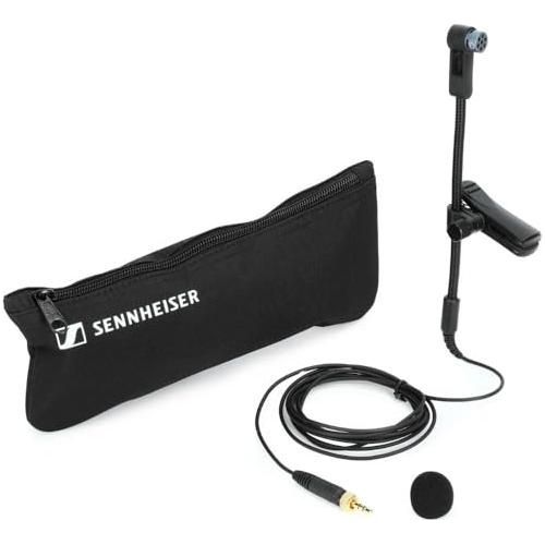 Liquid Audio Sennheiser E 908 B-EW Clip-on Cardioid Condenser Gooseneck Instrument Microphone for Saxophones Bundle w/Pig Hog PHM10 8mm Mic Cable Polishing Cloth