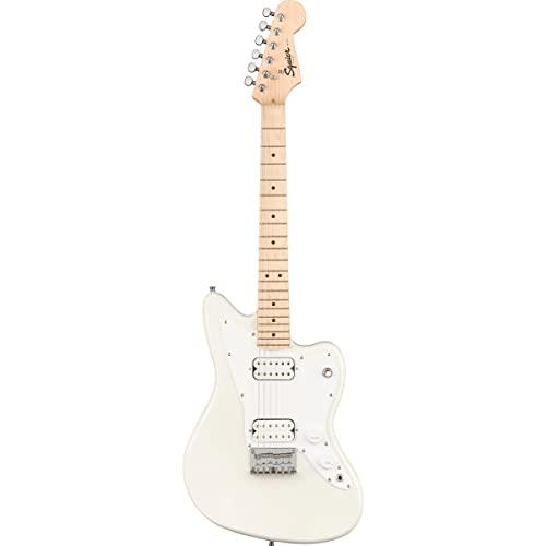 Squier Mini Jazzmaster Electric Guitar, with 2-Year Warranty, Olympic White, Maple Fingerboard