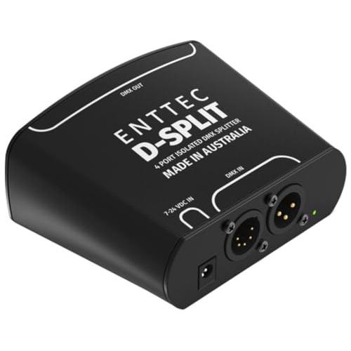 Enttec D-Split 70579 DMX 4 Port Isolated Splitter/Isolator (5-Pin) Bundle w/3-Pin DMX Lighting Cable and Liquid Audio Polishing Cloth