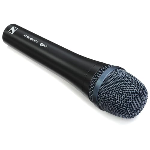 Liquid Audio - Sennheiser E 945 Supercardioid Dynamic Vocal Microphone Bundle w/Pig Hog PHM10 8mm Mic Cable Polishing Cloth