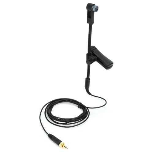 Liquid Audio Sennheiser E 908 B-EW Clip-on Cardioid Condenser Gooseneck Instrument Microphone for Saxophones Bundle w/Pig Hog PHM10 8mm Mic Cable Polishing Cloth