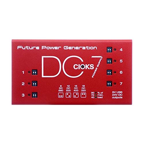 CIOKS DC7 Future Power Generation 9V / 12V / 15V / 18V DC Universal Power Supply with 7 Isolated Outputs and 5V USB Outlet for Effect Pedals