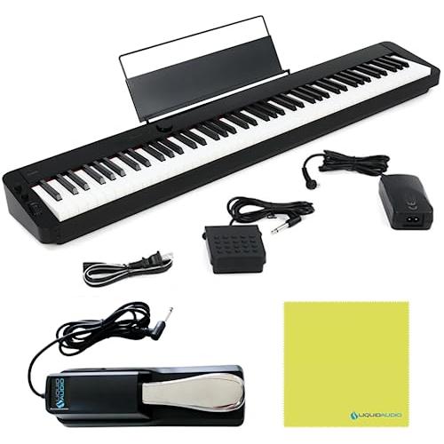 Casio Privia PX-S3100 88-key Digital Piano Bundle w/Sustain Pedal, Deluxe Pedal, Power Adapter & Liquid Audio Polishing Cloth