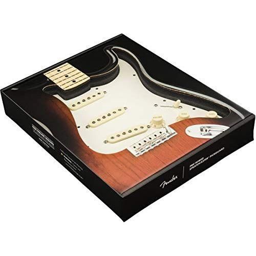 Fender Pre-Wired Strat® Pickguard, Original '57/'62 SSS, Parchment Bundle w/ 12x Picks and Liquid Audio Polishing Cloth