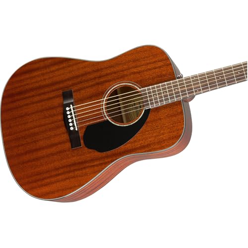 Fender CD-60S Dreadnought, All-Mahogany Acoustic Guitar - 0970110022 Bundle w/ 12-Pack Guitar Pick and Liquid Audio Polishing Cloth