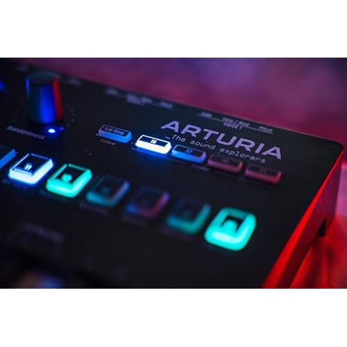 Arturia KeyStep Pro Chroma 37-Key Controller and Unparalleled 4-Track Sequencer and Keyboard with Blue LEDs and Stylish Knob Caps (Gray)