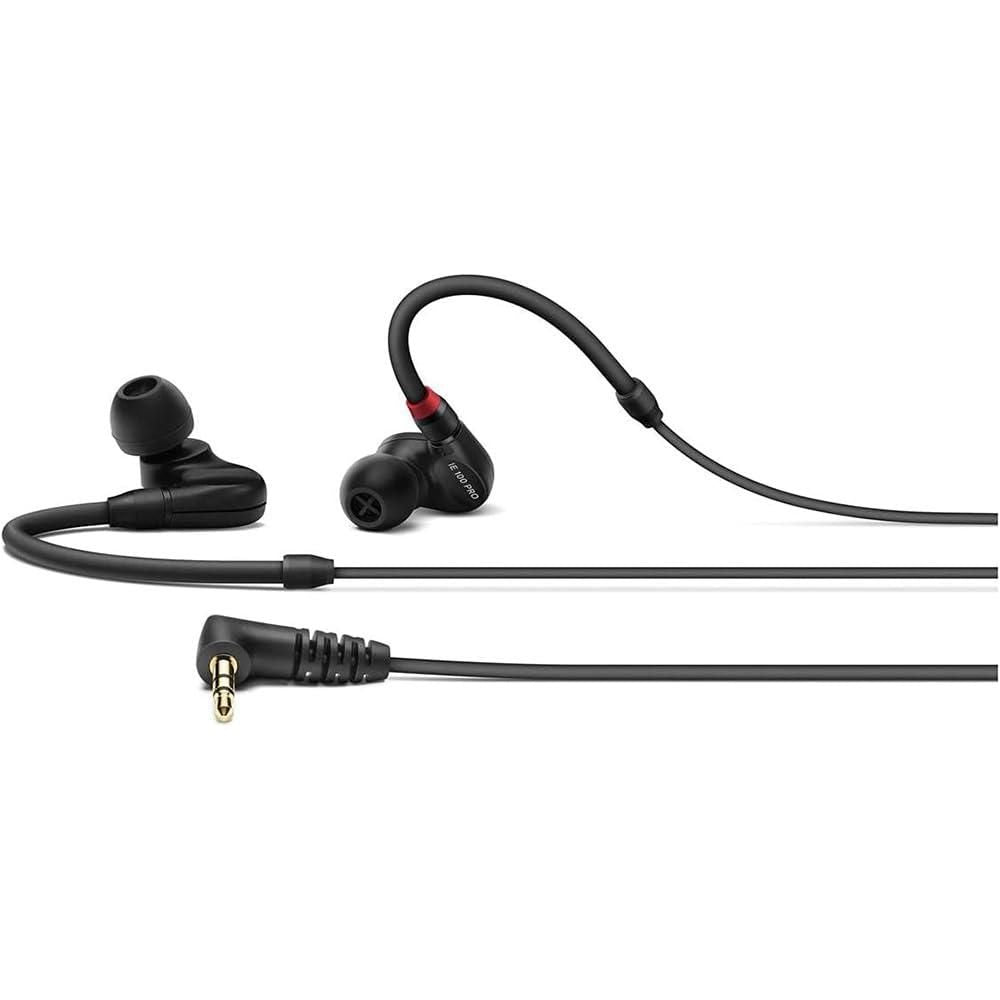 Liquid Audio Sennheiser IE 100 PRO in-ear Monitor, Black Bundle w/Sennheiser IE PRO BT Connector Polishing Cloth