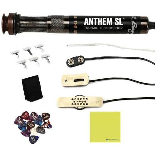 LR Baggs Anthem SL Acoustic Guitar Pickup Bundle w/ 12x Fender Picks and Liquid Audio Polishing Cloth