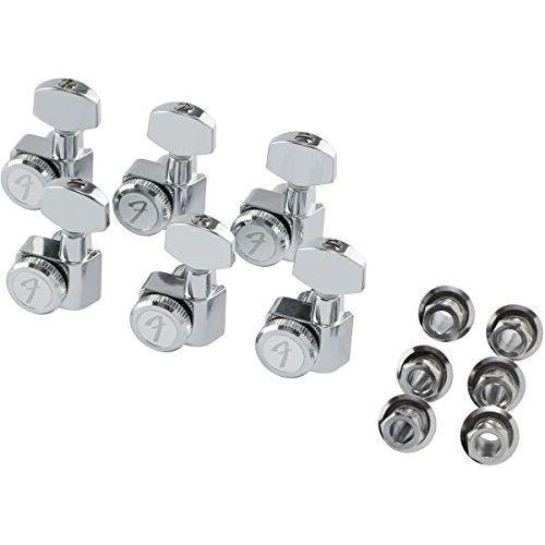 Fender Deluxe Locking Staggered Guitar Tuners, Left-Handed Chrome