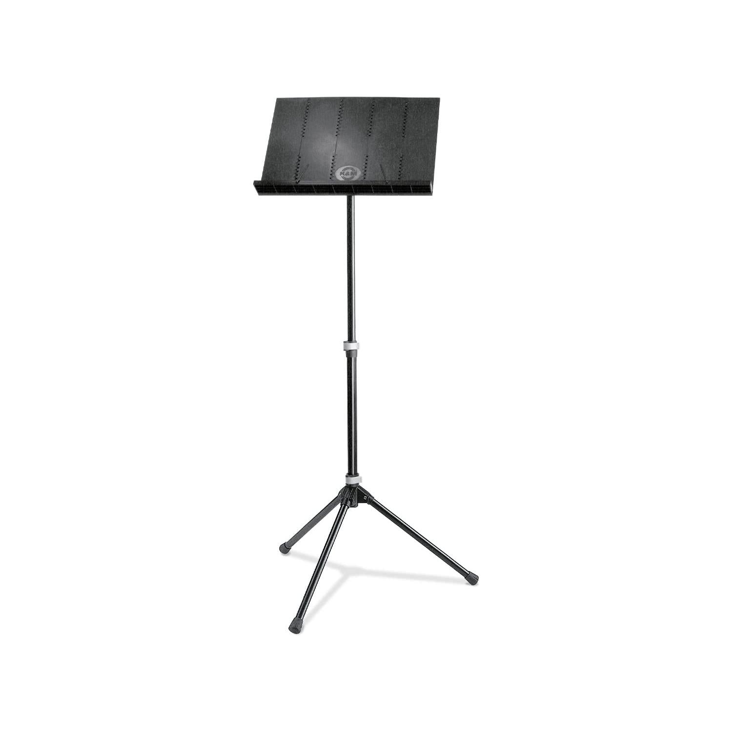 K&M Konig & Meyer 12120.000.55 Orchestra Music Stand | Collapsible Desk Holder For Music Sheets Or Book | Sturdy Tripod Base | 2pc Folding Design | Bag Included | Portable | German Made | Black