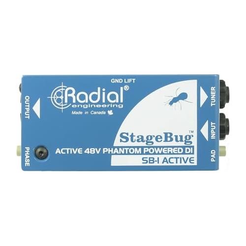 Radial Engineering StageBug SB-1 Compact Active DI Bundle w/Pig Hog PCH10BK "Black Woven" Instrument Cable and Liquid Audio Polishing Cloth