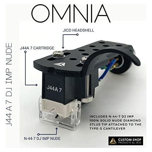 ???????????? Turntable Cartridge Pre-Mounted on Black Jico Headshell Omnia J44A 7 DJ IMP Nude (J-AAC0202)