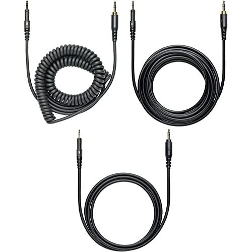 Audio Technica ATH-M50X Professional Studio Monitor Headphones Black Bundle w/Pig hog 25 Extension Cable & Liquid Polishing Cloth with Detachable Cable